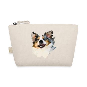 Australian Shepherd, Blue Merle, Polygon Style - Bio-Täschchen - Natur - Vorne