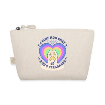 J'aime mon chat humour chat cadeau femme fille - Trousse biologique - nature - Devant
