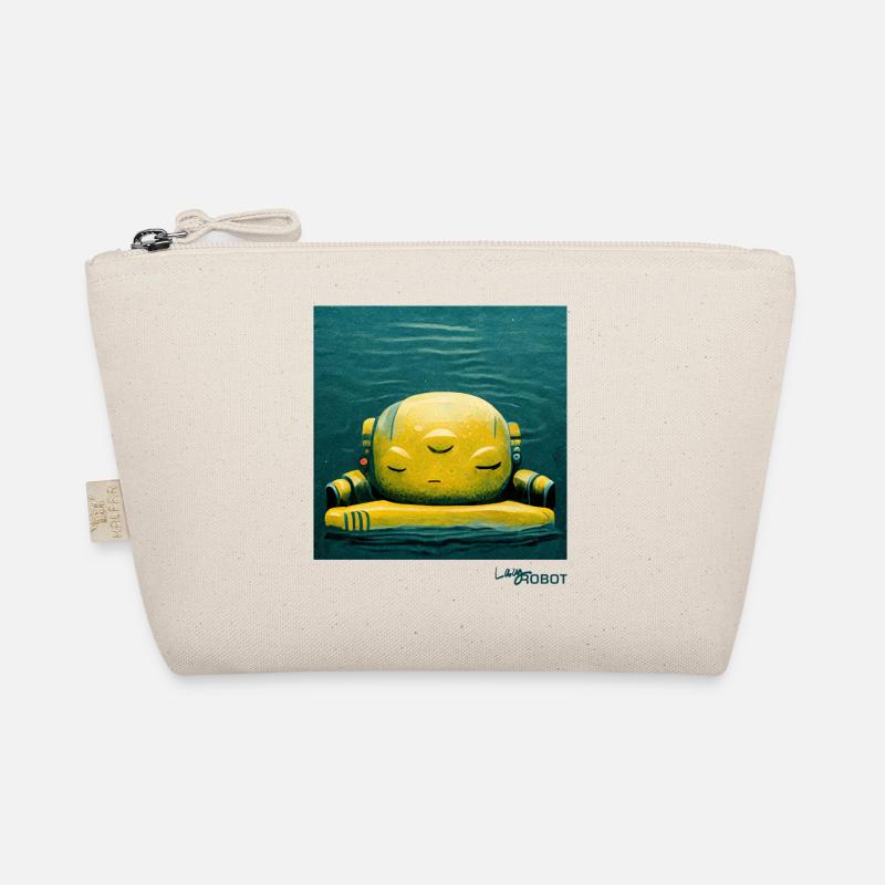 Mignon robot jaune reposant sur l’eau Trousse biologique