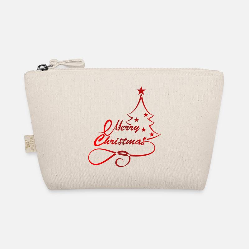 Festive Christmas Tree Silhouette Print Organic Pouch