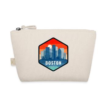 Boston Skyline Retro Badge - Organic Pouch - nature - Front