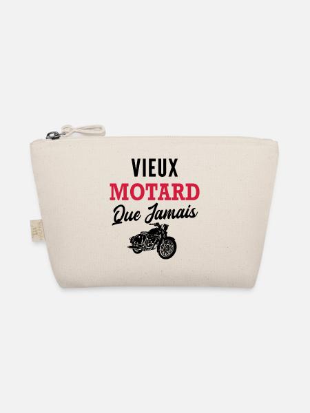 vieux motard / humour moto vintage - Trousse biologique - nature - Devant