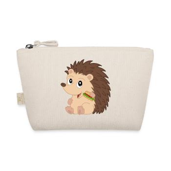Süßer Baby Igel mit Sandwich - Bio-Täschchen - Natur - Vorne