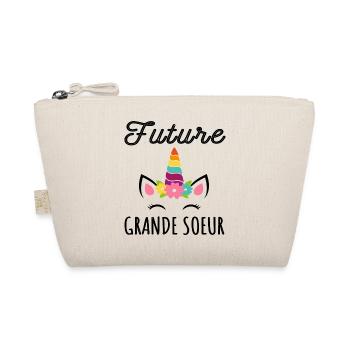 Future grande soeur annonce naissance bébé licorne - Trousse biologique - nature - Devant
