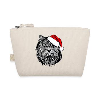 Weihnachten Hund süß lustig Hunde Tier Welpe 12 - Bio-Täschchen - Natur - Vorne