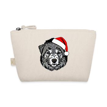 Weihnachten Hund süß lustig Hunde Tier Welpe 14 - Bio-Täschchen - Natur - Vorne