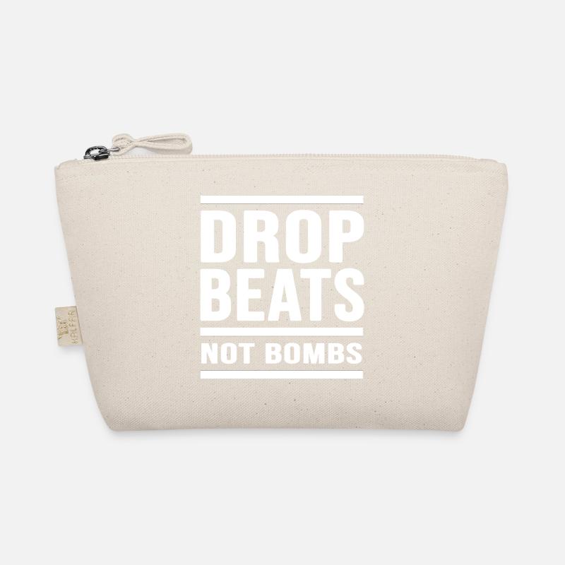 techno hardtekk "drop beats not bombs" bass disco Bio-Täschchen