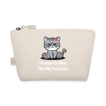 I am more beautiful than my face looks sarcastic - Organic Pouch - nature - Front
