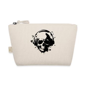 Skeleton head gamer geek gift - Organic Pouch - nature - Front