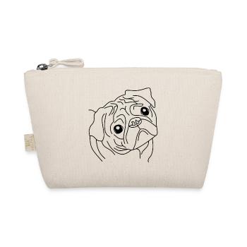 Mops Face - Der Niedliche Begleiter - Bio-Täschchen - Natur - Vorne