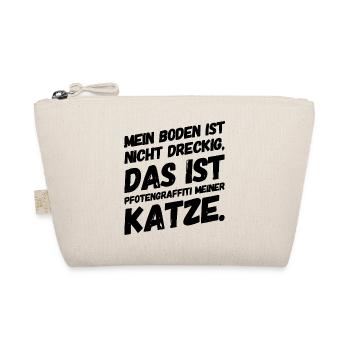 Mein Boden ist nicht dreckig Pfotengraffiti Spruch - Bio-Täschchen - Natur - Vorne