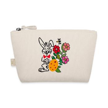 Lapin de Pâques avec fleurs et œuf de Pâques - Trousse biologique - nature - Devant