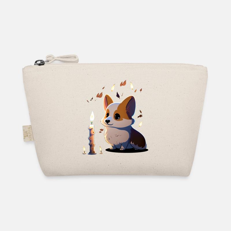 Corgi and candle Organic Pouch