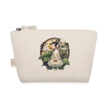 Delicate grace: Seated lotus girl from China - Organic Pouch - nature - Front