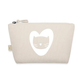 Heart Cat Head Cat Vector Animal Love Fan Love - Organic Pouch - nature - Front