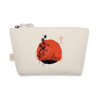 Red Sun and Bamboo with Katana Sword - Organic Pouch - nature - Front