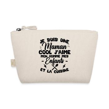 Une maman cool j'aime mon homme et la cuisine - Trousse biologique - nature - Devant