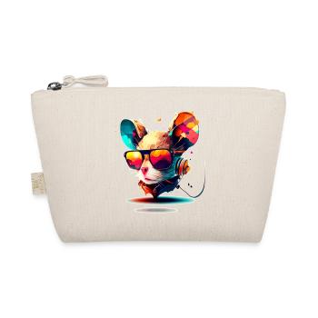 Bass and techno mouse as raver and party rodent - Organic Pouch - nature - Front