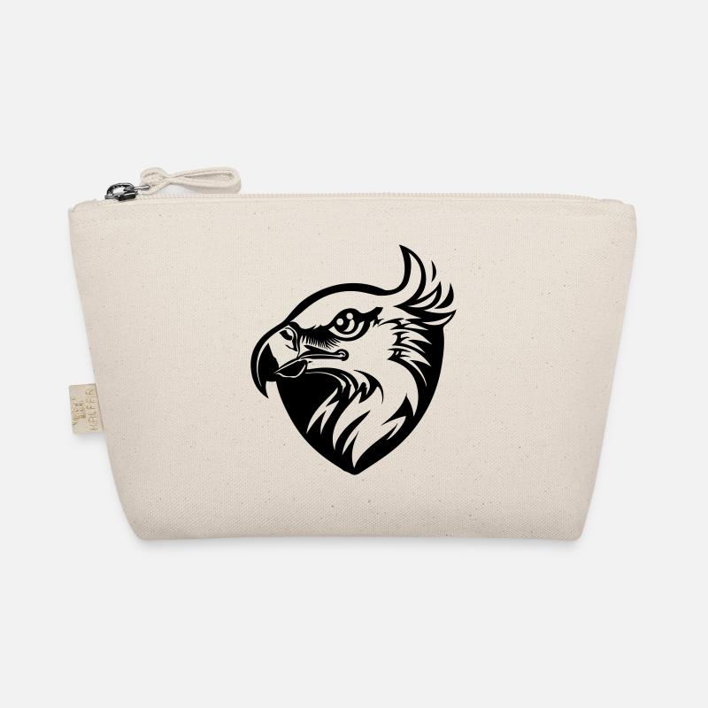 eagle's head with wing in profile with shield Organic Pouch