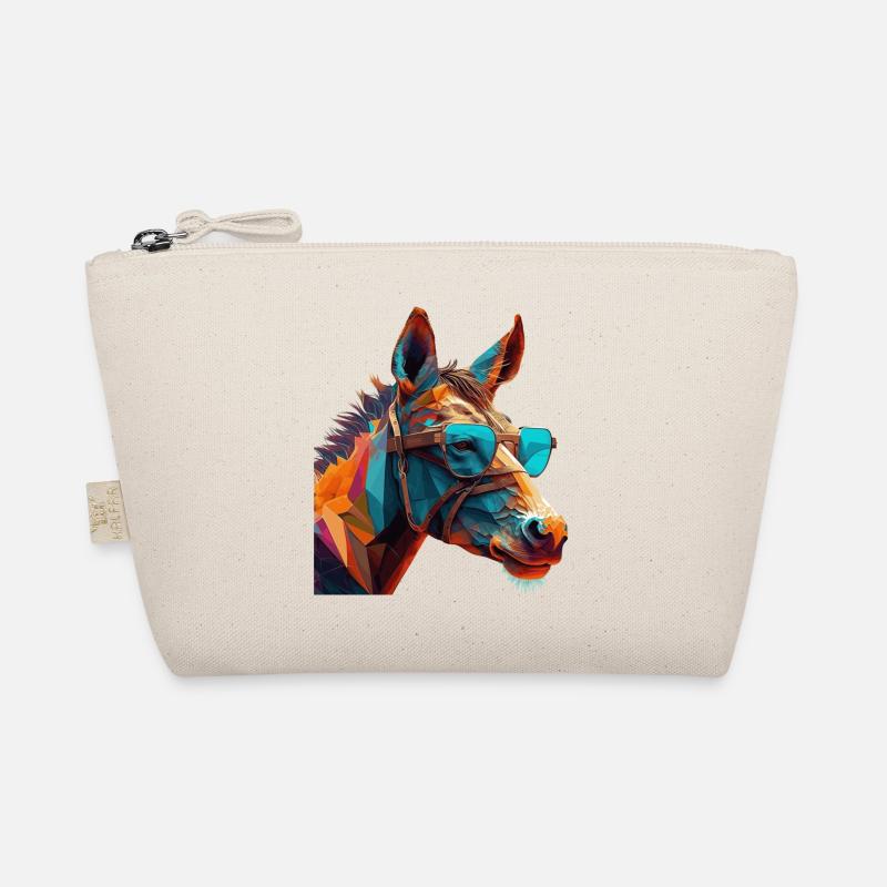 Esel als Vector und Polygon mit schlauer Brille Bio-Täschchen