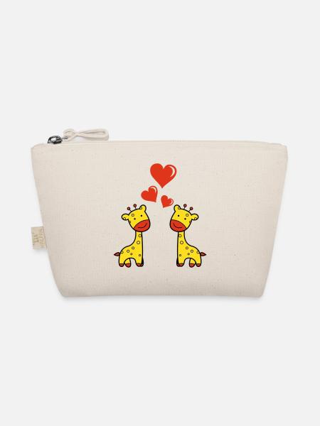 Giraffe Love - Organic Pouch - nature