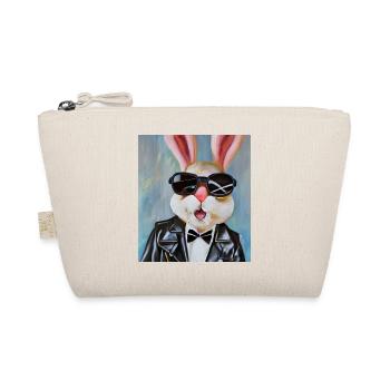 Stylischer Hase - Bio-Täschchen - Natur - Vorne