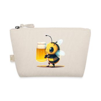 Abeille drôle et mignonne avec de la bière - Trousse biologique - nature - Devant