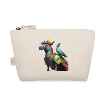 Papagei mit Kumpel Geschenk - Bio-Täschchen - Natur - Vorne