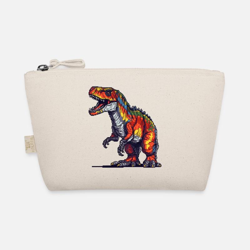 Dino in retro pixel graphics 8-bit or 16-bit Organic Pouch