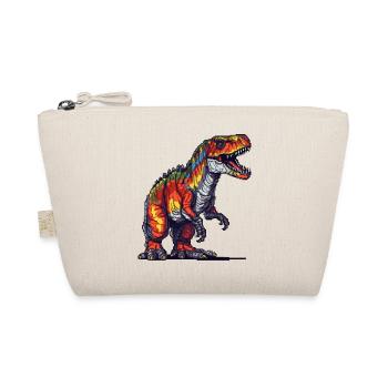 Pixel Tyrannosaurus Rex in bright colors - Organic Pouch - nature - Front