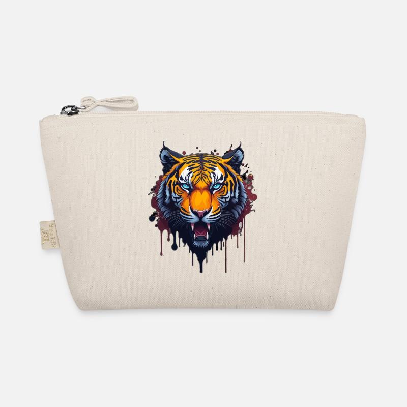 WILDES TIGER DESIGN SPLASH ART - Bio-Täschchen - Natur
