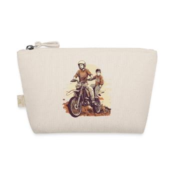 Father and son on motorcycles - Organic Pouch - nature - Front