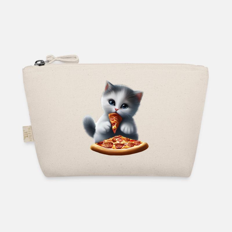Katze isst Pizza Bio-Täschchen