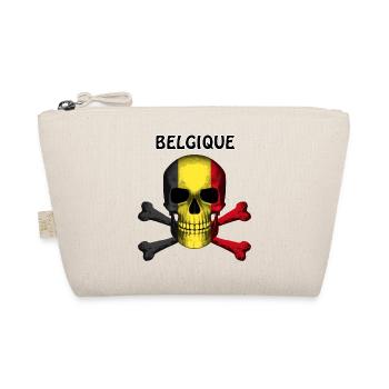 Skull Jolly Roger Pirate Flag Belgique R6Z - Bio-Täschchen - Natur - Vorne