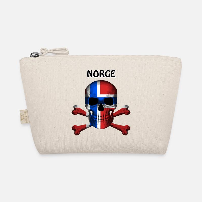 Skull Jolly Roger Pirate Flag Norge R6Z - Bio-Täschchen - Natur