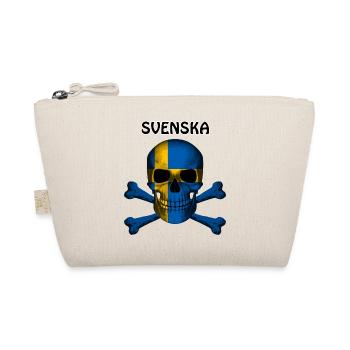 Skull Jolly Roger Pirate Flag Svenska R6Z - Bio-Täschchen - Natur - Vorne