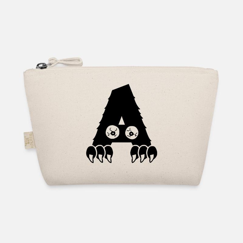 Monster Buchstabe A - Bio-Täschchen - Natur