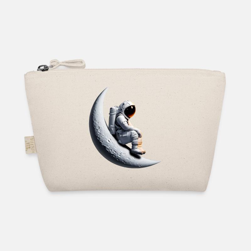 Astronaut in the crescent moon Organic Pouch