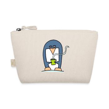 Pinguin trinkt Kaffee - Bio-Täschchen - Natur - Vorne