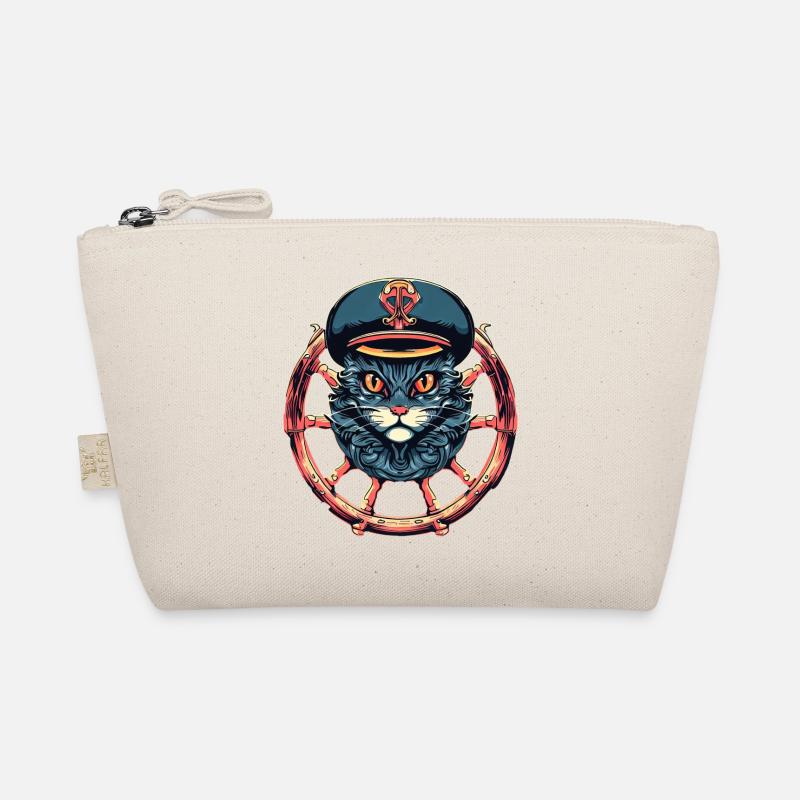Captain Cat at the helm Organic Pouch