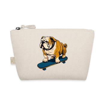 Bulldog sur planche à roulettes - Cool Dog Design - Trousse biologique - nature - Devant
