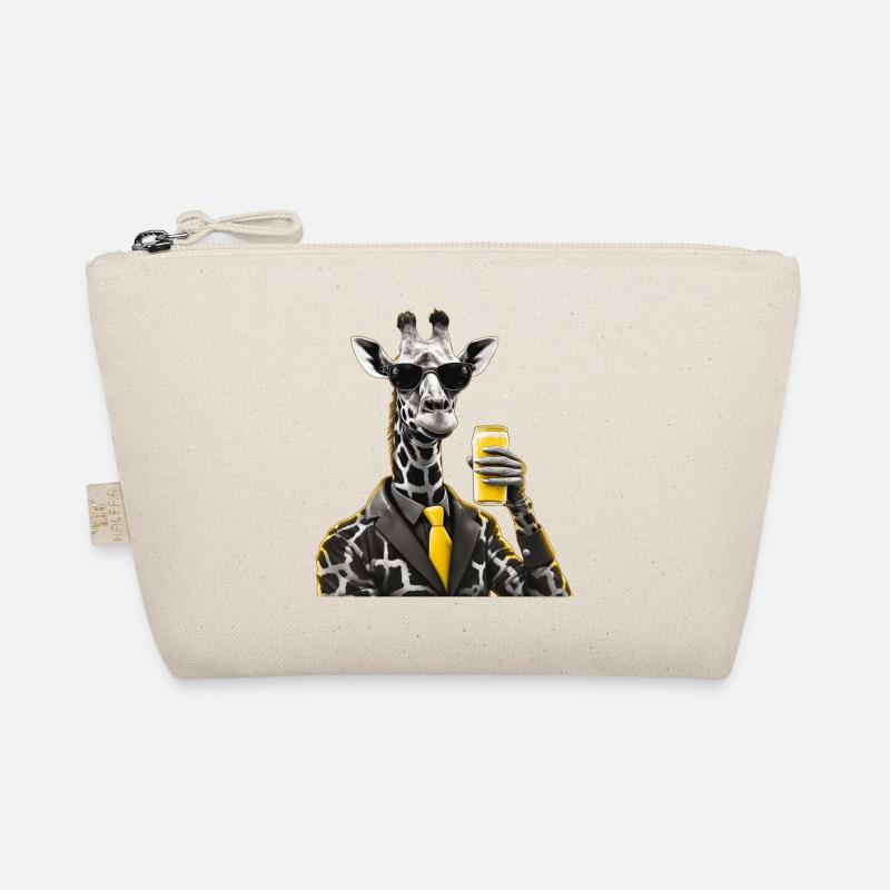 Coole Giraffe mit Bier, Sonnenbrille und Krawatte Bio-Täschchen