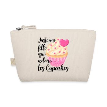 Une fille qui adore les cupcakes cadeau pâtissière - Trousse biologique - nature - Devant
