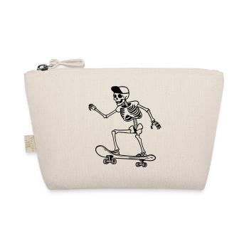 Skelett Skateboard - Bio-Täschchen - Natur - Vorne