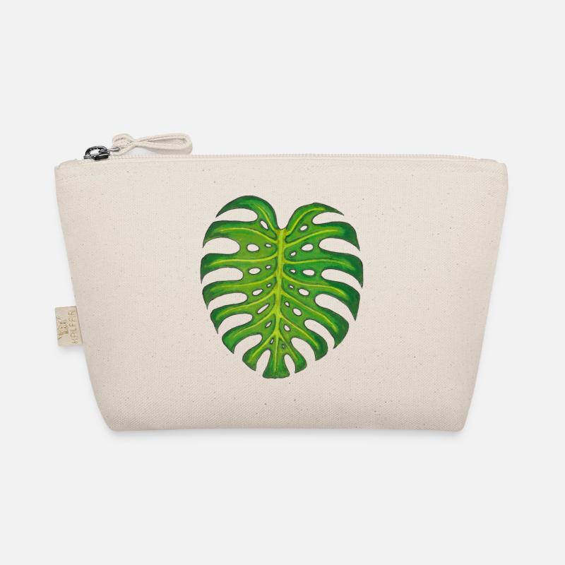 Monstera / Blatt - Bio-Täschchen - Natur