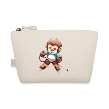 Chimpanzee plays ice hockey, sports - Organic Pouch - nature - Front