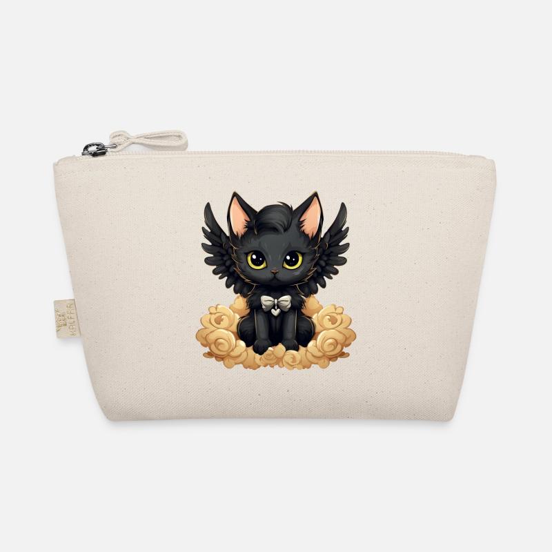 Dark Emo Gothic Angel Cat – Distinctive Organic Pouch