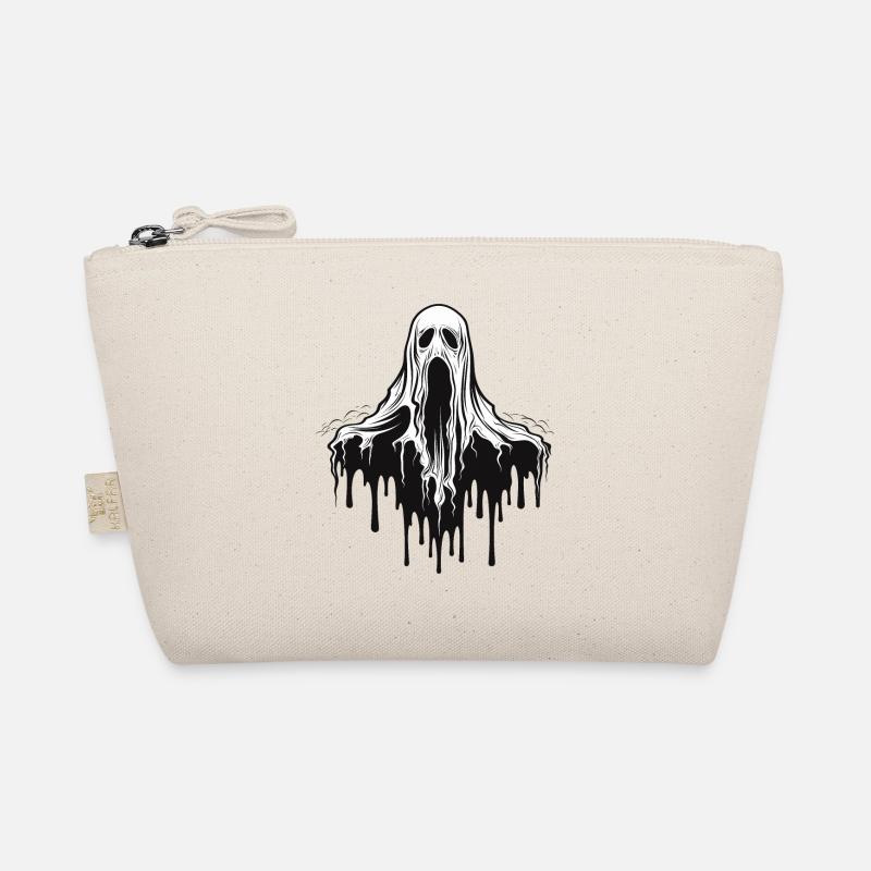 Scary Ghost in Black and White Organic Pouch