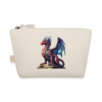 Roter Blauer Drache - Eine Fantasievolle Figur - Bio-Täschchen - Natur - Vorne