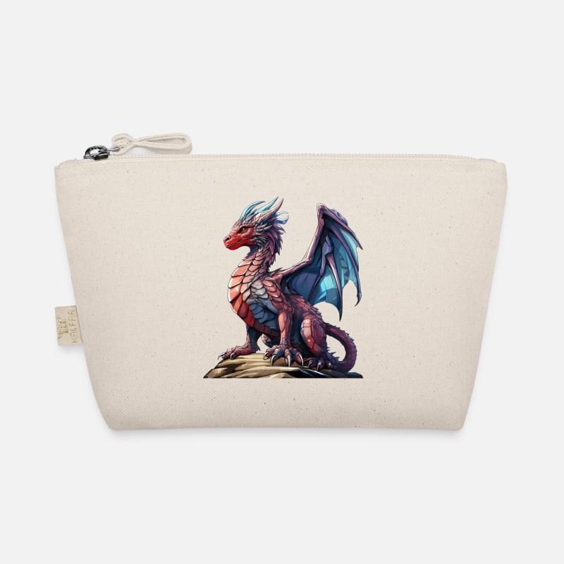 Red Blue Dragon - An Imaginative Character - Organic Pouch - nature